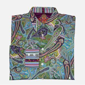 ROBERT GRAHAM Knowledge Wisdom Truth Paisley Embroidered Shirt Size XL